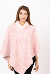 6470 Pink Ponchu Stylish Winter Wear TWENTY ME