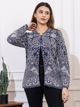 2912 Navy Acrylic Nylon Soft and Warm Full Sleeve Winter Cardigan for Women's TWENTY ME