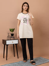 Tme-501 L t Camel Round Neck Cotton Night Suit Summer Wear TWENTY ME