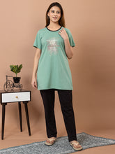 Tme-503 L.Green Round Neck Cotton Night Suit Summer Wear TWENTY ME