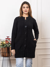 4708 Black Wool Blend Button Closure Soft & Warm Cardigans Winter Wear TWENTY ME