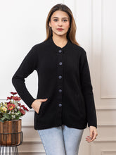 2395 Black Full Sleeve with Side Pockets Women's Cardigans Winter Wear TWENTY ME