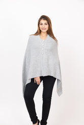 7088 Grey Ponchu Acrylic Blend Winter Wear TWENTY ME