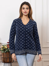 2900 Navy V Neck Acrylic Wool Warm Cardigan for Women TWENTY ME