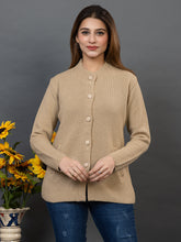 2395 Beige Full Sleeve with Side Pockets Women's Cardigans Winter Wear TWENTY ME