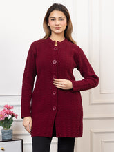 4708 Maroon Wool Blend Button Closure Soft & Warm Cardigans Winter Wear TWENTY ME