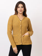2384 Mustard V neck Cardigan winter wear TWENTY ME