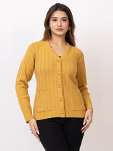 2400 Mustard V neck Cardigan winter wear TWENTY ME