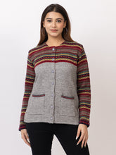 2843 Grey Round Neck Cardigan winter wear TWENTY ME