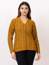 2380 Mustard V neck Cardigan winter wear TWENTY ME