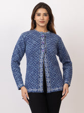 2844 Blue Crew Neck Cardigan winter wear TWENTY ME