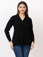 2402 Black V neck Cardigan winter wear TWENTY ME