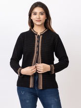 2861 Black Crew Neck Cardigan winter wear TWENTY ME