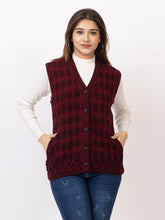1263 Maroon Sleeveless Cardigan Winter Wear TWENTY ME