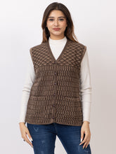 1261 Brown Sleeveless Cardigan Winter Wear TWENTY ME