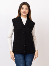 1269 Black Sleeveless V Neck Cardigan Winter Wear TWENTY ME
