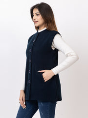 4434 Navy Sleevless Nehru Jacket Twenty Me Winter Wear