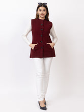 4228 Mehroon Sleevless Nehru Jacket Twenty Me Winter Wear