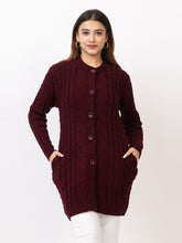4661 Maroon Crew Neck Cardigan winter wear TWENTY ME