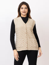 1264 Beige Sleeveless Cardigan Winter Wear TWENTY ME