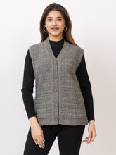 1269 Grey Sleeveless V Neck Cardigan Winter Wear TWENTY ME