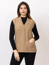 1269 Camel Sleeveless Cardigan Winter Wear TWENTY ME