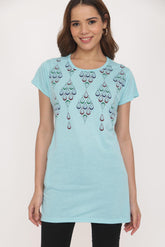 VR-003 L Firozi Cotton Stylish Tshirt Summer Wear TWENTY ME