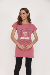 VR-001 D Pink Cotton Stylish Tshirt Summer Wear TWENTY ME