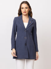 4270 Navy Wool Blend Long Blazer Winter wear TWENTY ME