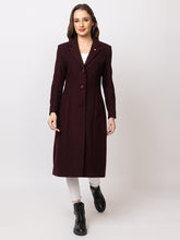 4164 Wine Velvet Long Coat Winter wear TWENTY ME