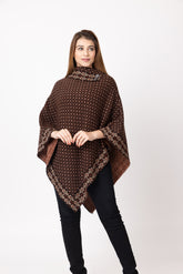 7076 Brown Ponchu Stylish Wear Winter Wear TWENTY ME