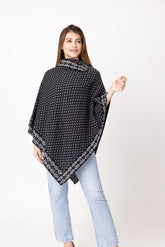 7076 Black Ponchu Stylish Wear Winter Wear TWENTY ME