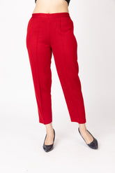 1316 Red Wool Trouser Regular Fit Women Winter Wear TWENTY ME