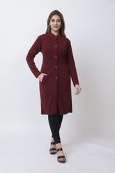 4663 Red Long Cardigan Winter Wear TWENTY ME