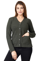 2286 Olive Cardigan Full Sleeve with Button-Closure TWENTY ME
