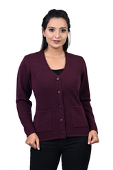 2286 Wine Cardigan Full Sleeve with Button-Closure TWENTY ME