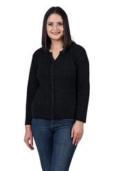 2287 Black Knitted V-Neck Cardigan Button closure with Pockets TWENTY ME