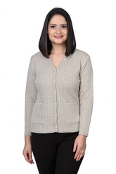 2287 Camel Knitted V-Neck Cardigan Button closure with Pockets TWENTY ME