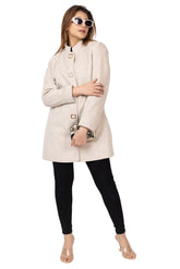 4126 Beige Wool Blend Long Blazer Winter wear TWENTY ME
