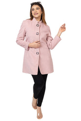 4126 Pink Wool Blend Long Blazer Winter wear TWENTY ME