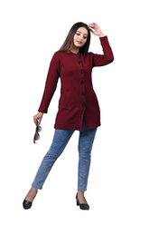 4193 Maroon Long Cardigan winter wear TWENTY ME
