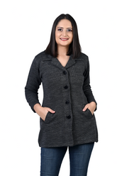 4195 Black Long Cardigan winter wear TWENTY ME