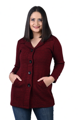 4195 Maroon Long Cardigan winter wear TWENTY ME
