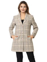 4348 Beige Acrylic Blend Self Design Coat Winter Wear TWENTY ME