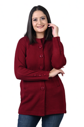 4432 Maroon Long Cardigan winter wear TWENTY ME