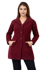 4576 Maroon Full Sleeve with Pockets Women's Long Cardigans Winter Wear twenty me