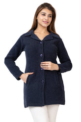 4576 Navy Full Sleeve with Pockets Women's Long Cardigans Winter Wear twenty me
