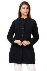 4577 Black Full Sleeve with Pockets and buttons Women's Long Cardigans Winter Wear twenty me