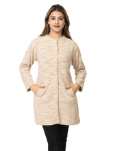 4648 Off White Long Cardigan Acrylic Blend Button Closure and with Two Side Pockets Winter Wear TWENTY ME