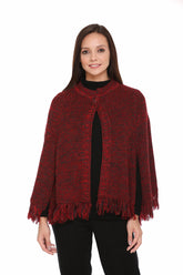 6349 Maroon Ponchu Stylish Winter Wear TWENTY ME